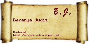 Baranya Judit névjegykártya